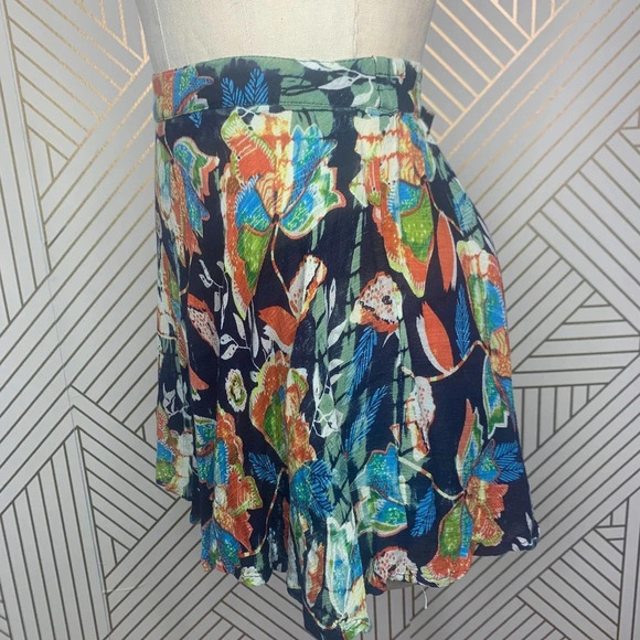Raga Nocturnal Affair Floral Butterfly Bird Printed‎ Mini Skirt Size US Large - Picture 3 of 11